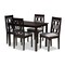 Baxton Studio Cherese Grey Upholstered Espresso Finished 5-Piece Wood Dining Set 157-9734-8026 - alternate 1